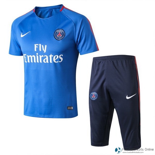 Paris Saint Germain Trainingsshirt Komplett Set 2017-18 Blau Licht Fussballtrikots Günstig